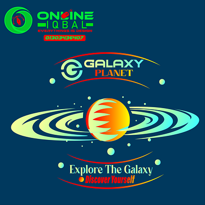 GALAXY PLANET LOGO 3d design graphic design typography vector