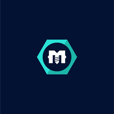 Mitchell's Mechanical Logo bolt handyman logo m mark mechanical mm mark monogram nail screw