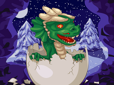 Новорожденный зеленый деревянный дракон wooden dragon