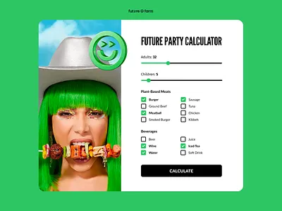 DailyUI #004 - Calculation calculator dailyui form product design ui ux vegan