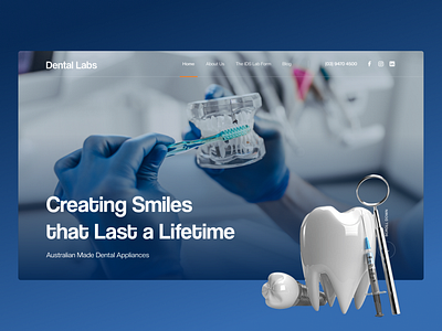 Dental Labs - Dental Clinic Website 2024 branding clinic clinical dental dentist dentist website design dentistry hospital popular stomatological trend ui ui ux website website design
