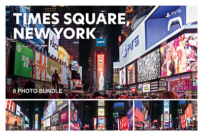 Times Square, New York Night Photo Bundle long exposure new york new york city night photography photography publication travel photography web design