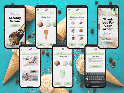 Creamy dream ice cream order app app food graphic design uxui