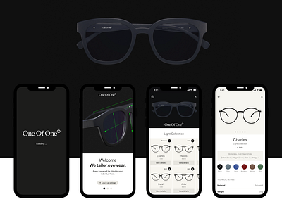 One of One Eyewear - Online store app design ui ux