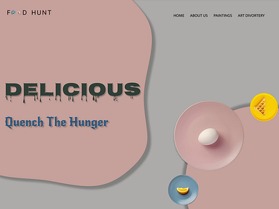 Home page for food hunt - prototype 2d 3d 3d art animation app art banner branding design figma prototype food hunt graphic design illustration landing page logo motion graphics prototype prototype design sinup page ui