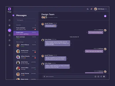 Direct Messaging CRM page b2b b2c crm dailyui design direct direct messaging email app email list messag messenger product design product hunt reply slack tasks telegram ui ux web