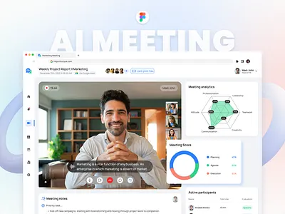 AI Meeting Dashboard ai dashboard design ai meeting ai meeting dashboard ai meeting dashboard ui ai meeting video ai uiux design ai video dashboard design dashboard design uiux meeting dashboard product design uiux design video meeting dashboard web app design