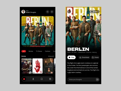 Video Streaming App 3d animation app branding clean dark graphic design home icon illustration logo minimal movie app page red typography ui video streaming vod