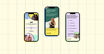 Oof! For Hard Conversations: Teen Social Emotional Support App graphic design ui