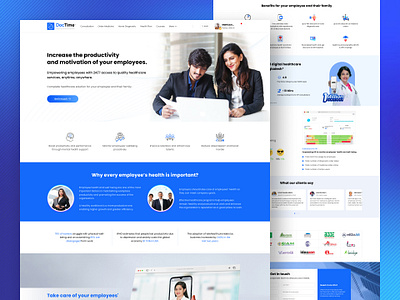 Employers & NGOs Landing Page Design for DocTime Website b2b coporate landing page doctime health benefit healthcare online doctor telemedicine ui web ui