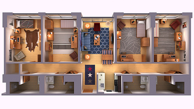 The Quad 3d 3dart 3dsmax apartment architectural illustration architecture building concept design dorm education illustration interior design interiors plan render rendering top down vray