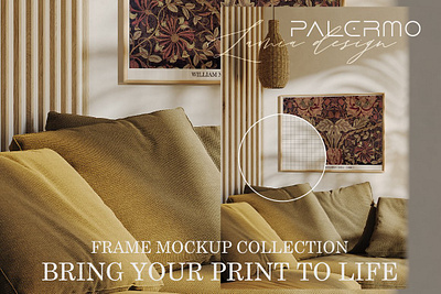 Palermo Room & Natural Frame Mockup bohemian mockup digital frame mockup frame mockup kit horizontal frame mockup mock up wall frame mockup bundle mockup poster poster mockup psd stock photo mock up vertical frame mockup wooden frame mockup