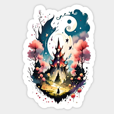 Fairy tale world. Sticker art branding comic design digital disney event poster fairy tale graphic design illustration layout design logo oo4 graphics poster design sticker ui