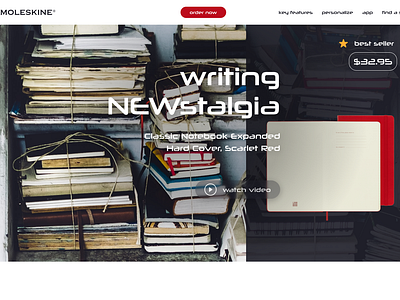 Moleskine product page redesign concept graphic design landing product ui ux web