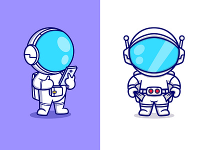 Cute Astronaut animation astronaut brand branding character chibi cute design graphic design illustration ilustration kawaii logo mascot modern motion graphics plane space technology ui