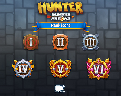 Hunter: other icons board game card game concept art fantasy game game art game icon gui icons illustration rank stylized ui