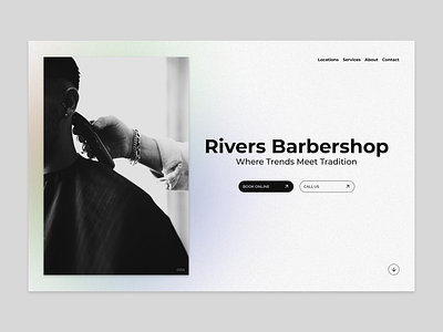 visual design 002 barbershop clean desktop gradient graphic design mdoern simple ui web web design website