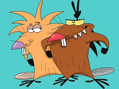 Angry beavers design graphic design illustration vector