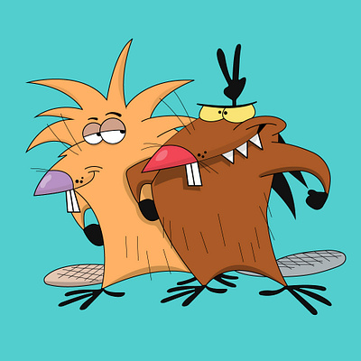 Angry beavers design graphic design illustration vector