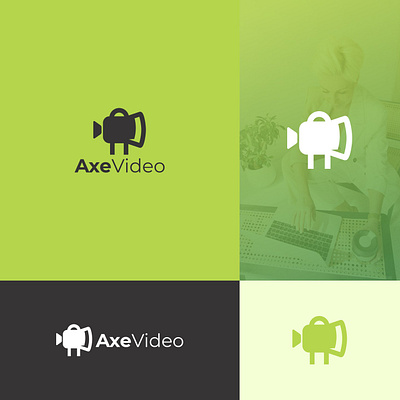 Axe Video Logo Concept axe logo camera conceptual logo film green logo logo design minimal minimalist logo photo photography play shoot tools video video icon video logo videography