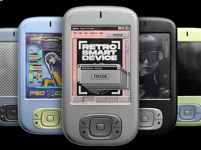 Retro Smart Device Mockup 2000s design device free mobile mockup pc pda phone photoshop pocket retro screen smart template windows y2k