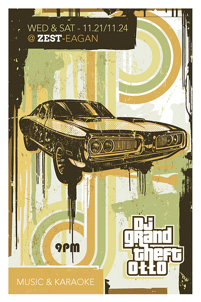 DJ Grand Theft Otto graphic design