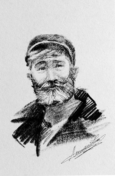 Sketch of fisherman bw man procreate sketch wise wiseman