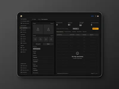 User profile Empty State dark dark mode dashboard empty state profile