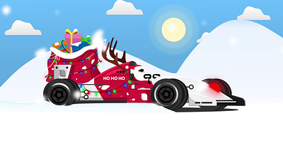 Santa's new vehicle 2d 3d after effects animation christmas december figma holidays illustration loop motion design motion graphics santa claus