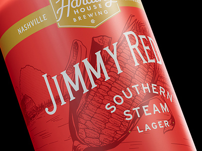 Jimmy Red Southern Steam Lager beer can corn craft beer farm heirloom hops lettering packaging red type typography vegetables vintage