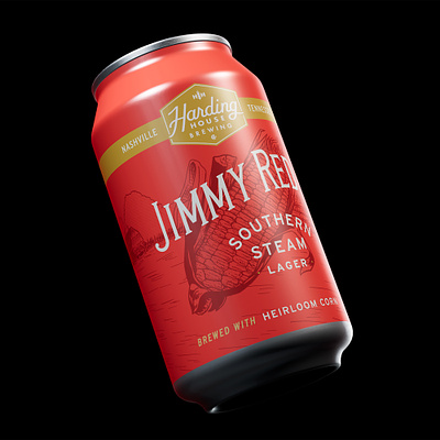 Jimmy Red Southern Steam Lager beer can corn craft beer farm heirloom hops lettering packaging red type typography vegetables vintage