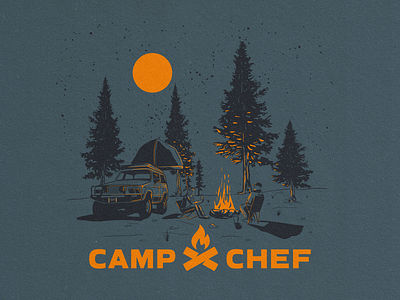 Camp Chef apparel branding design graphic design illustration outdoors screenprint vector