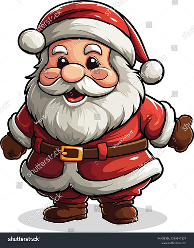 Santa claus cartoon style funny vector illustration santa vector