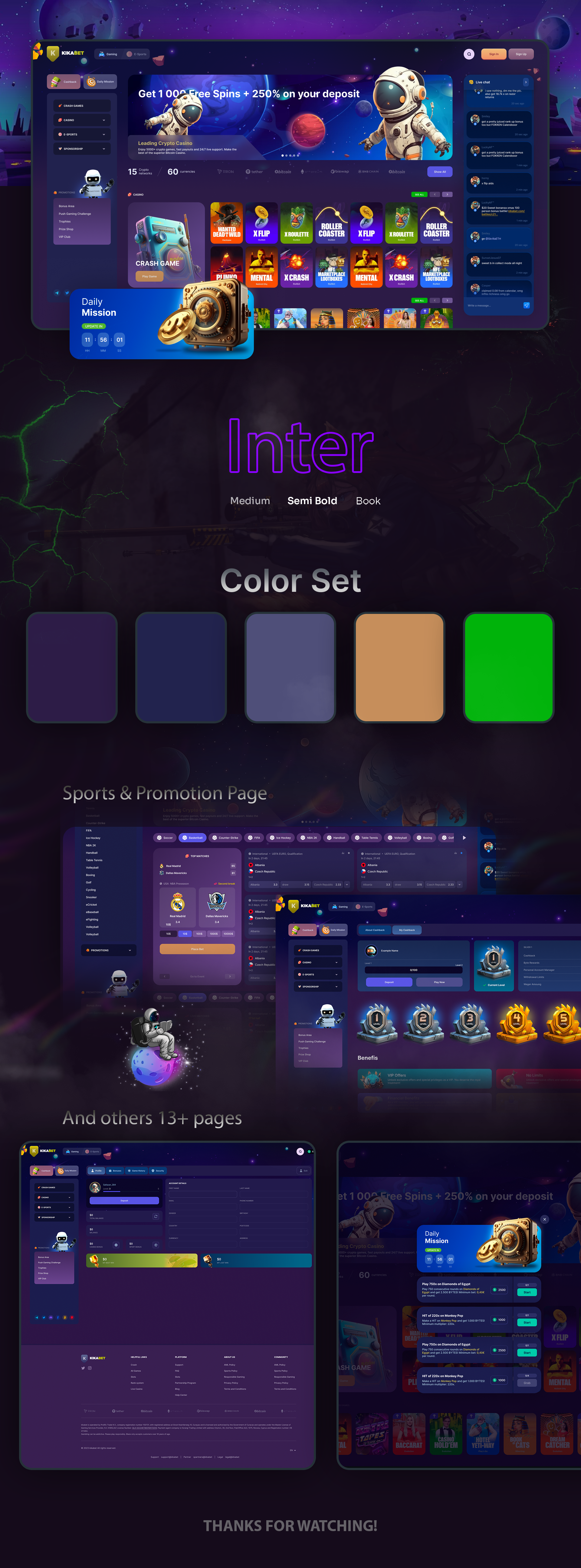 Kika Bet - Casino (FOR SALE) betting casino crypto gambling games illustration juicyart kika slots uiux web design