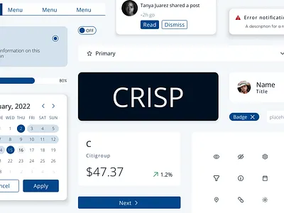 Crisp components design system figma typography ui