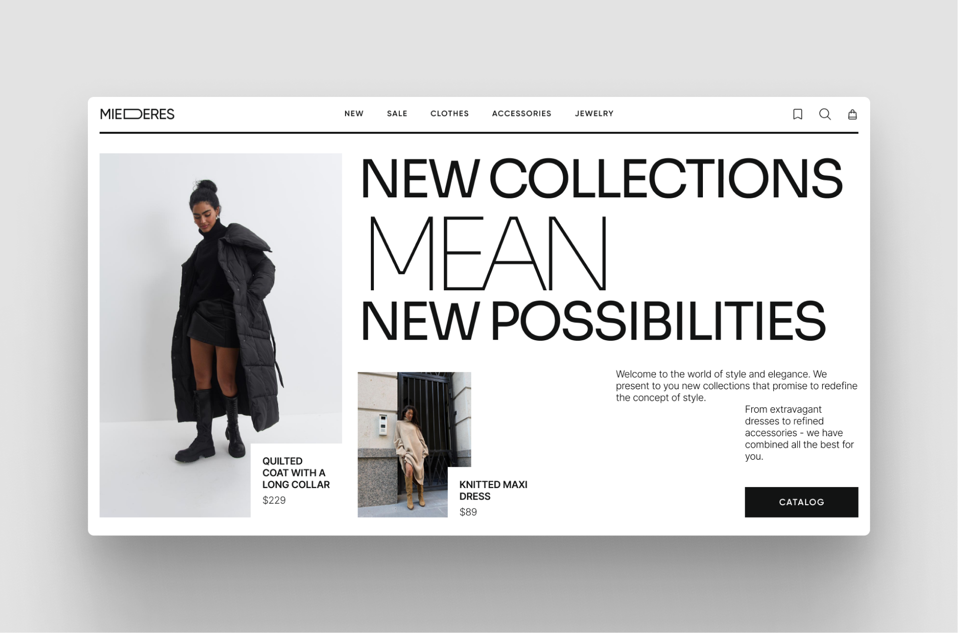 Website of the fashion and accessories brand Miederes branding clothes fashion ui web web design