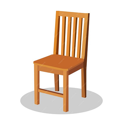 Wooden chair realistic vector illustration wood furniture