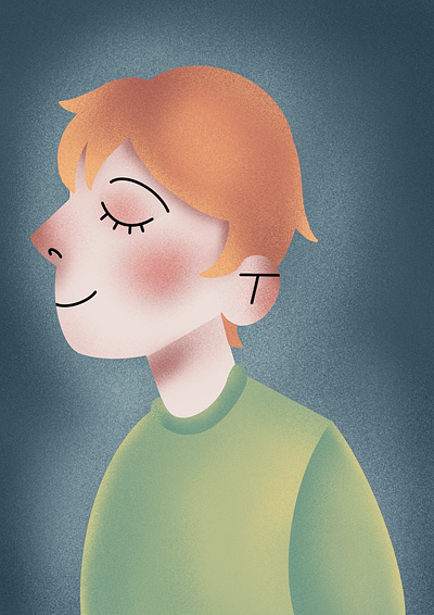 A portrait of a boy digital illustration flat illustration portrait procreate