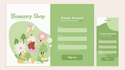 Sign up/Log in Form - Daily UI #001 app dailyui flower form login nature plants shop sign up ui website