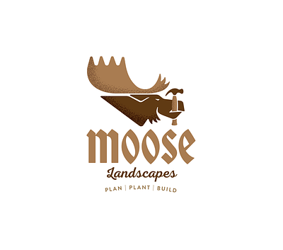 A moose on the loose branding hammer identity landscapes landscaping logo moose outdoors wildlife
