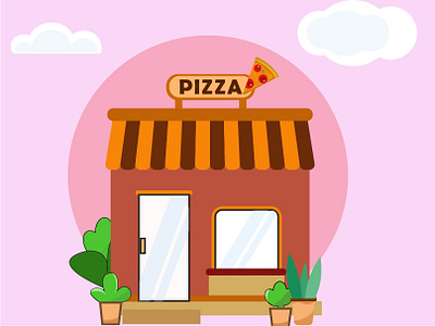 Pizza shop illustration art cafe food graphic design illustration illustration work pizza pizza house pizza hut pizza party pizza shop pizza time pizzachef pizzalover restaurants vector