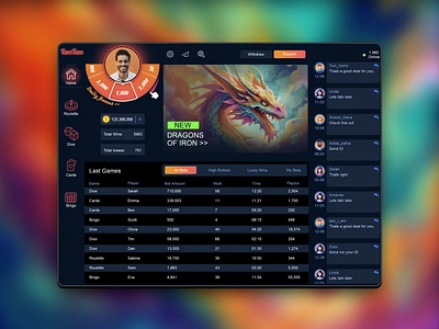 Dragons of iron game app 2d cards casino conceptart dragon dribbbleshot game graphic design icon ipad photoshop ui ux wheel