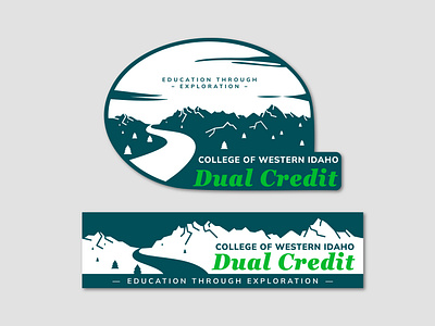 Dual Credit Stickers branding college community college design graphic design high school idaho illustration logo sticker typography vector