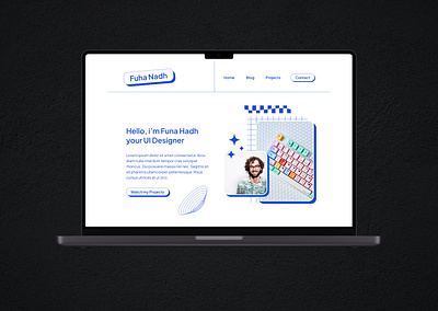 Retro Style Header for Personal Portfolio Website figma graphic design ui