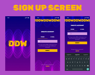 Sign up screen for Dutch Design Week | Concept | DailyUI 001 dailyui