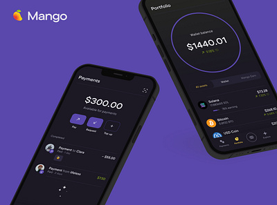 Mango Markets - Solana wallet app blockchain crypto fintech payments ui wallet