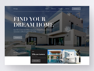 Concept a website for real estate agent architecture clean design ecommerce hero homepage interface landing minimalism modern new popylar real estate ui ux web website