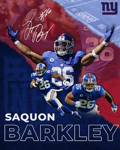 Sequin Barkley Poster adobe adobe photoshop graphic design nfl photoshop sports graphics