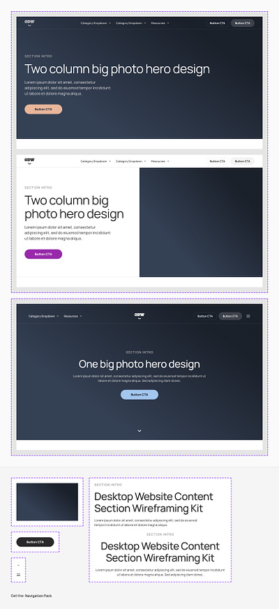 Big Photo Website Hero from Component Collector component design figma header hero odw ui website