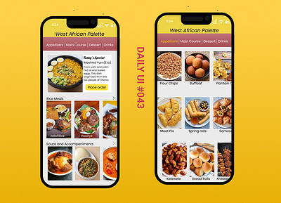 Daily UI #043- Food Menu design ui ux